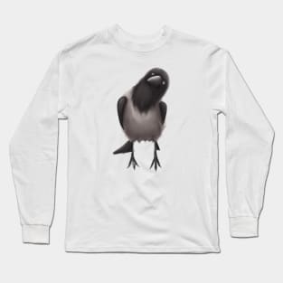Cute Crow Drawing Long Sleeve T-Shirt